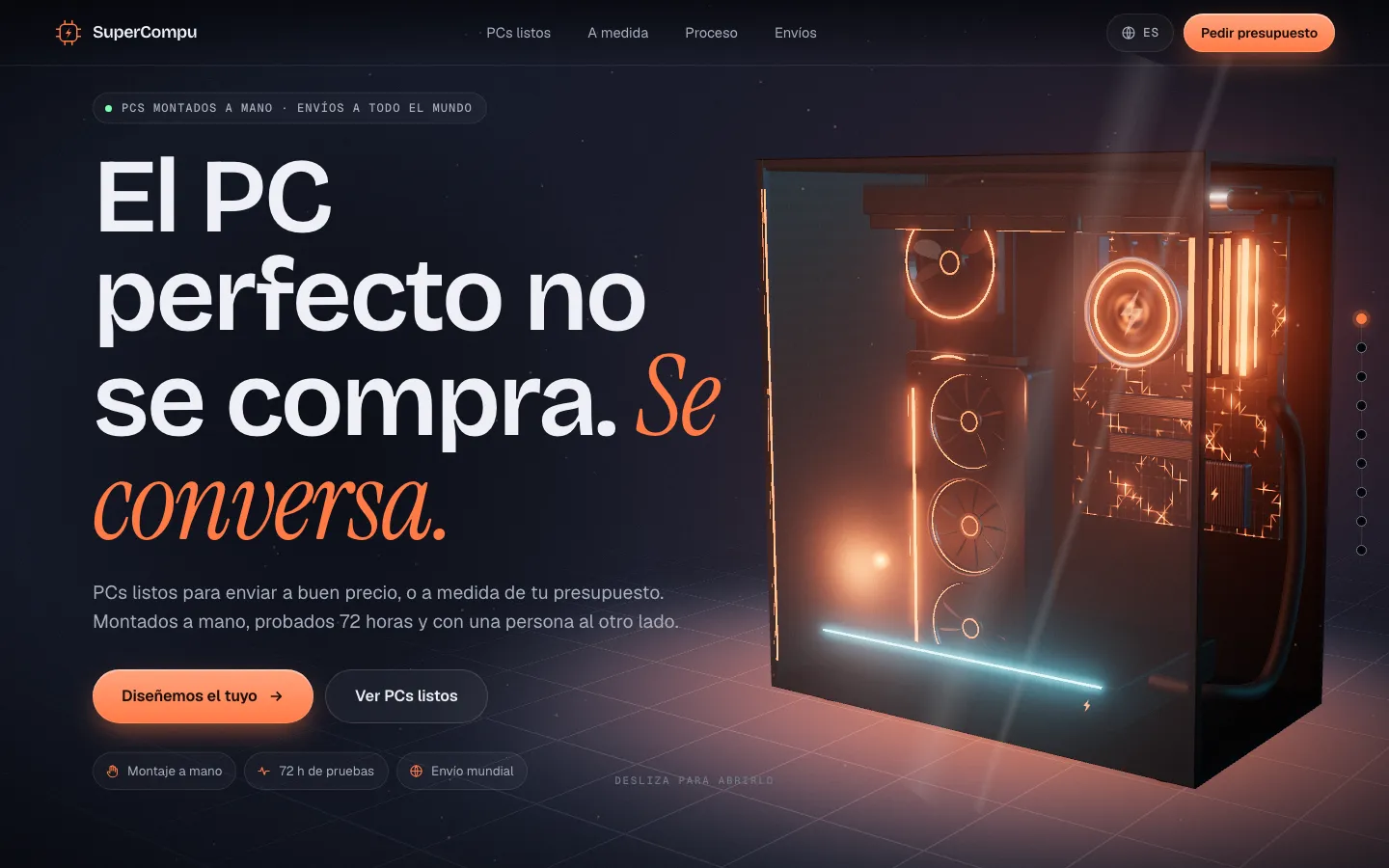 Vista previa de la web de Supercompu